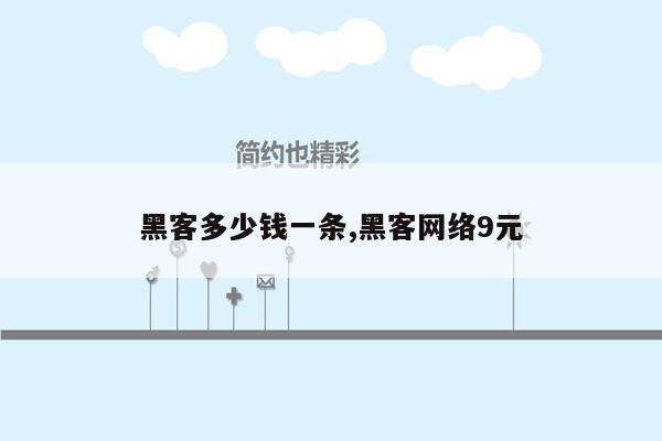 黑客多少钱一条,黑客网络9元