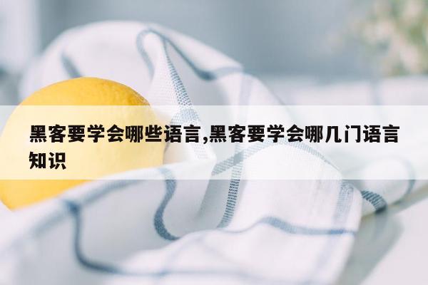 黑客要学会哪些语言,黑客要学会哪几门语言知识