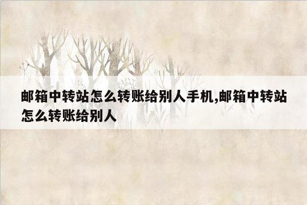 邮箱中转站怎么转账给别人手机,邮箱中转站怎么转账给别人