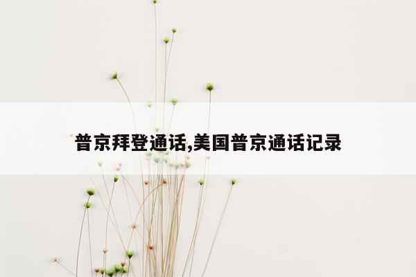 普京拜登通话,美国普京通话记录