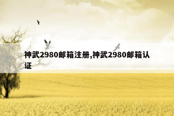 神武2980邮箱注册,神武2980邮箱认证