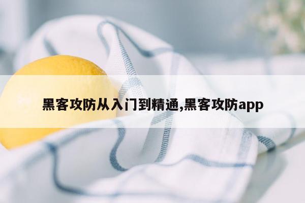 黑客攻防从入门到精通,黑客攻防app