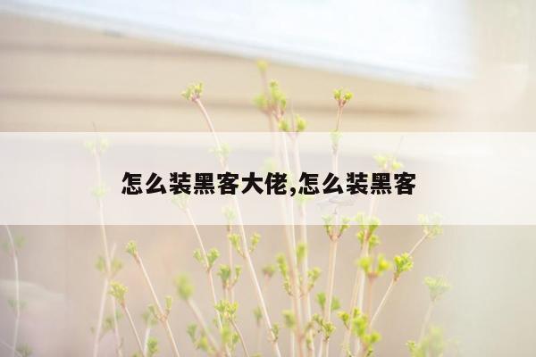 怎么装黑客大佬,怎么装黑客