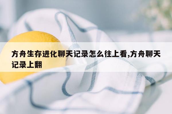 方舟生存进化聊天记录怎么往上看,方舟聊天记录上翻