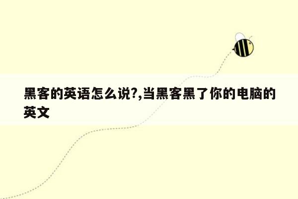 黑客的英语怎么说?,当黑客黑了你的电脑的英文