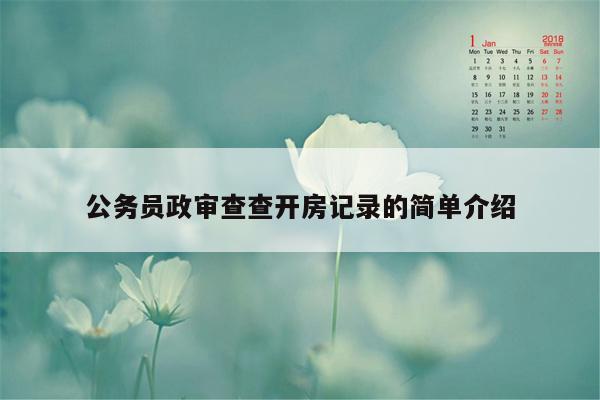 公务员政审查查开房记录的简单介绍