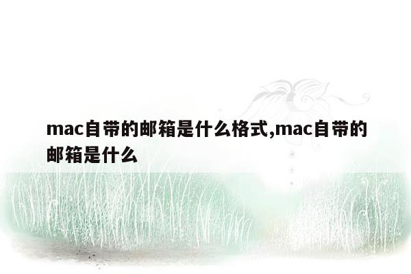 mac自带的邮箱是什么格式,mac自带的邮箱是什么