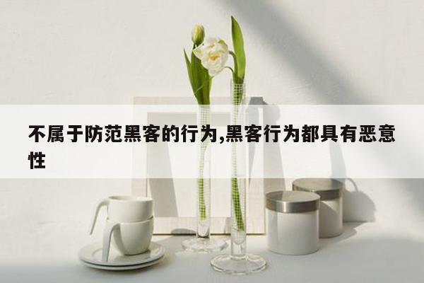 不属于防范黑客的行为,黑客行为都具有恶意性