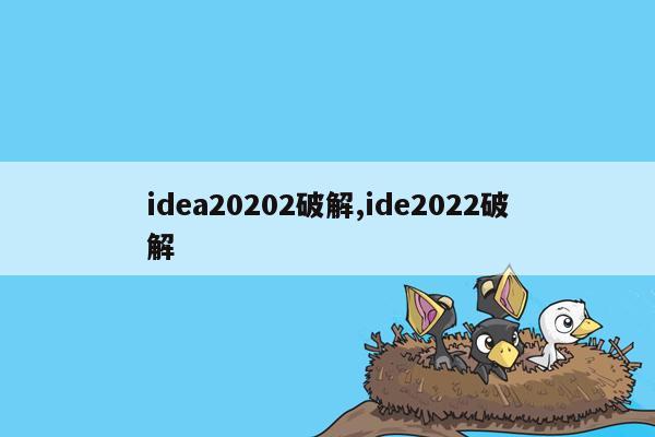 idea20202破解,ide2022破解