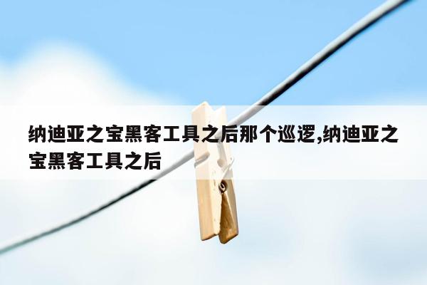 纳迪亚之宝黑客工具之后那个巡逻,纳迪亚之宝黑客工具之后