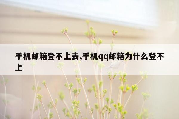 手机邮箱登不上去,手机qq邮箱为什么登不上