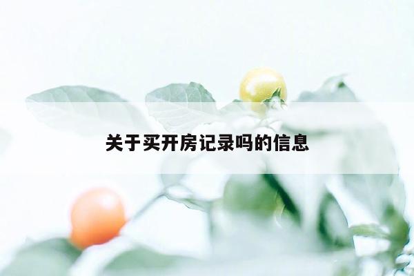 关于买开房记录吗的信息