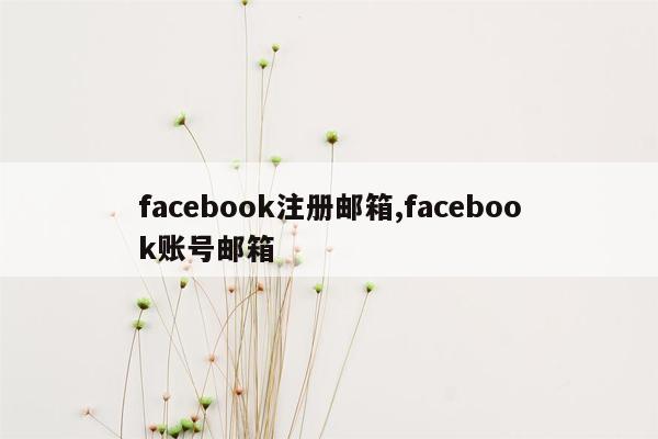 facebook注册邮箱,facebook账号邮箱