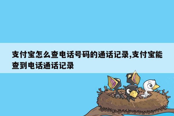 支付宝怎么查电话号码的通话记录,支付宝能查到电话通话记录