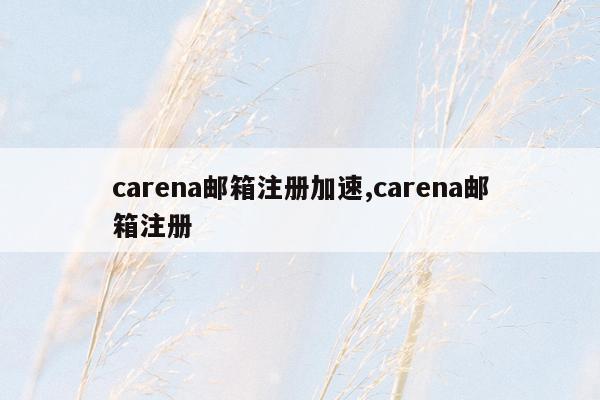 carena邮箱注册加速,carena邮箱注册