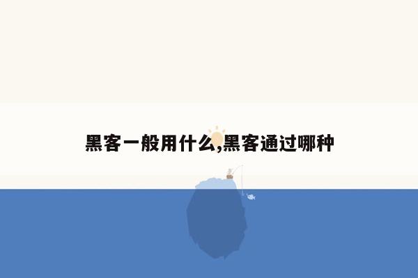 黑客一般用什么,黑客通过哪种