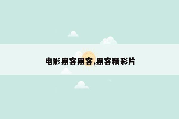 电影黑客黑客,黑客精彩片