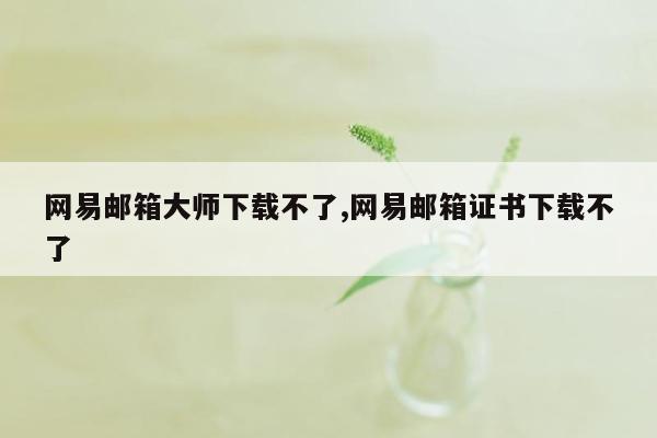 网易邮箱大师下载不了,网易邮箱证书下载不了