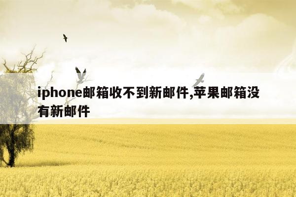 iphone邮箱收不到新邮件,苹果邮箱没有新邮件