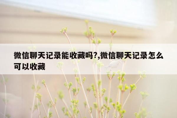 微信聊天记录能收藏吗?,微信聊天记录怎么可以收藏