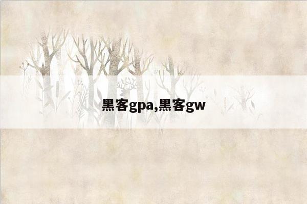 黑客gpa,黑客gw