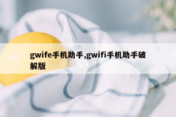 gwife手机助手,gwifi手机助手破解版