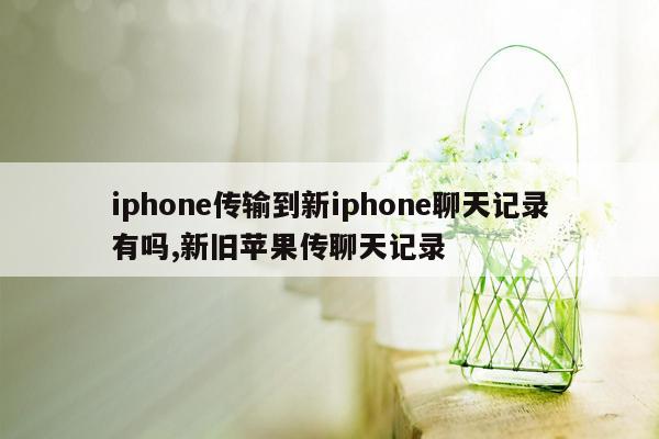 iphone传输到新iphone聊天记录有吗,新旧苹果传聊天记录