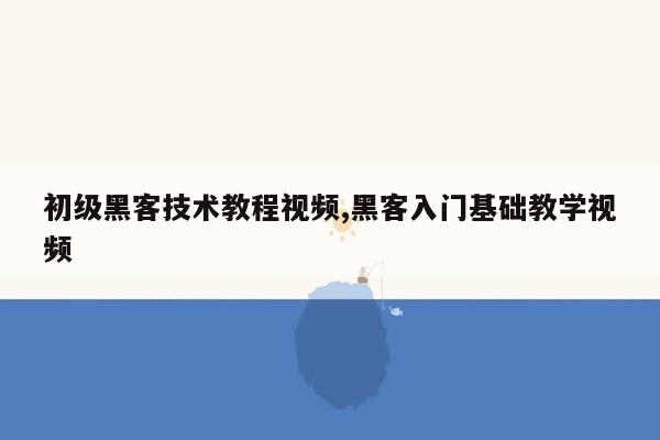 初级黑客技术教程视频,黑客入门基础教学视频