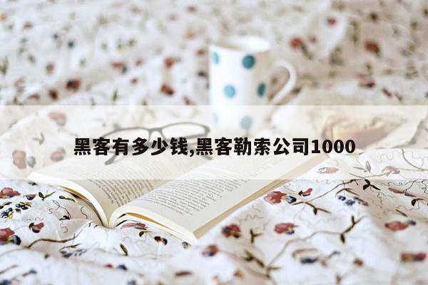 黑客有多少钱,黑客勒索公司1000