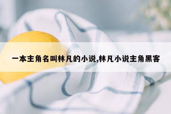 一本主角名叫林凡的小说,林凡小说主角黑客