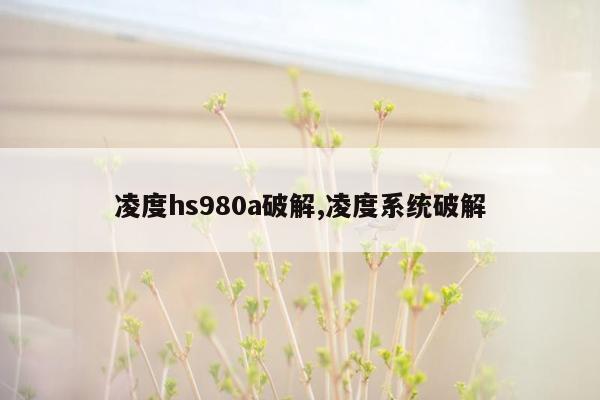 凌度hs980a破解,凌度系统破解