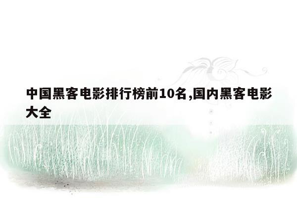 中国黑客电影排行榜前10名,国内黑客电影大全