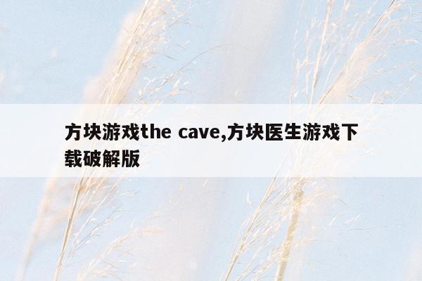 方块游戏the cave,方块医生游戏下载破解版