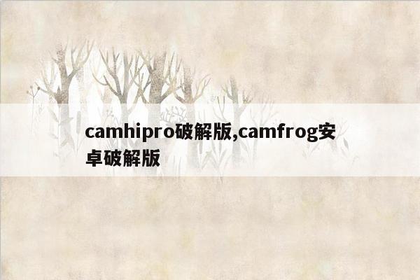 camhipro破解版,camfrog安卓破解版