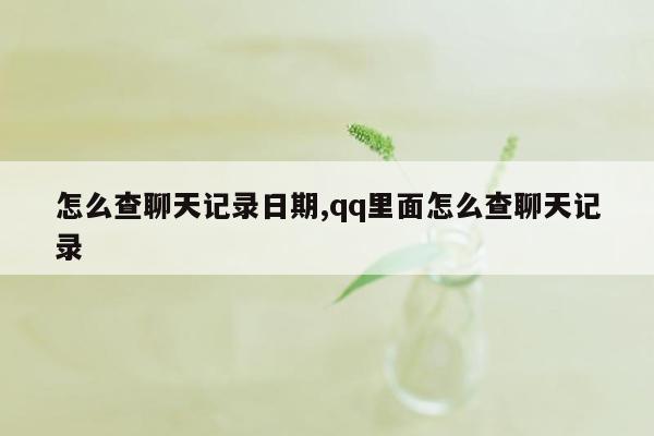 怎么查聊天记录日期,qq里面怎么查聊天记录