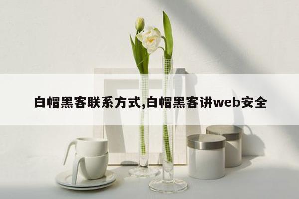 白帽黑客联系方式,白帽黑客讲web安全