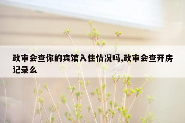 政审会查你的宾馆入住情况吗,政审会查开房记录么