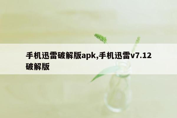 手机迅雷破解版apk,手机迅雷v7.12破解版