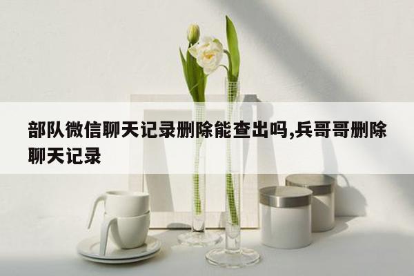 部队微信聊天记录删除能查出吗,兵哥哥删除聊天记录