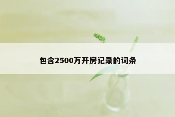 包含2500万开房记录的词条