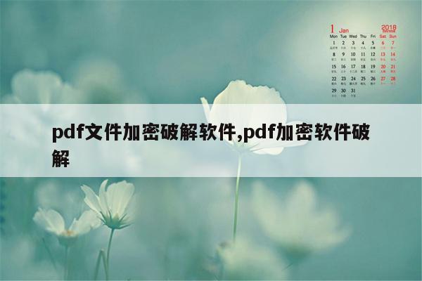 pdf文件加密破解软件,pdf加密软件破解