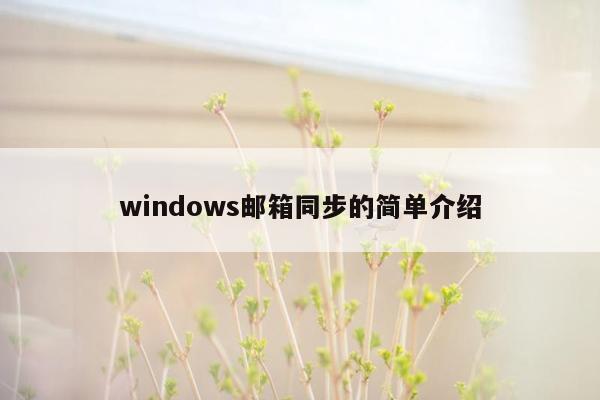 windows邮箱同步的简单介绍