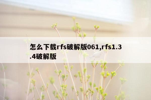 怎么下载rfs破解版061,rfs1.3.4破解版