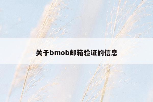 关于bmob邮箱验证的信息