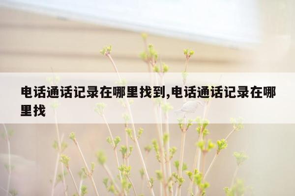 电话通话记录在哪里找到,电话通话记录在哪里找