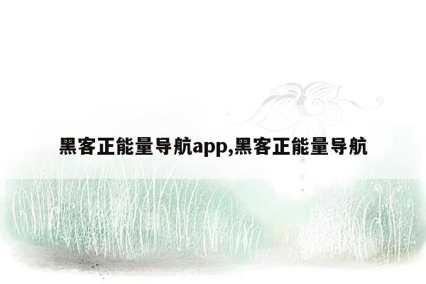 黑客正能量导航app,黑客正能量导航