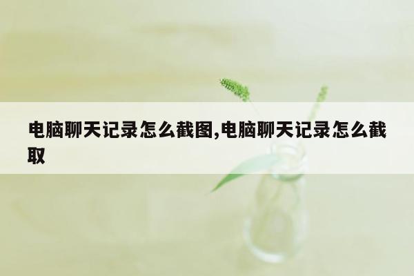 电脑聊天记录怎么截图,电脑聊天记录怎么截取