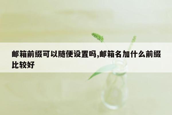 邮箱前缀可以随便设置吗,邮箱名加什么前缀比较好