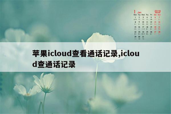 苹果icloud查看通话记录,icloud查通话记录