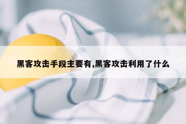 黑客攻击手段主要有,黑客攻击利用了什么